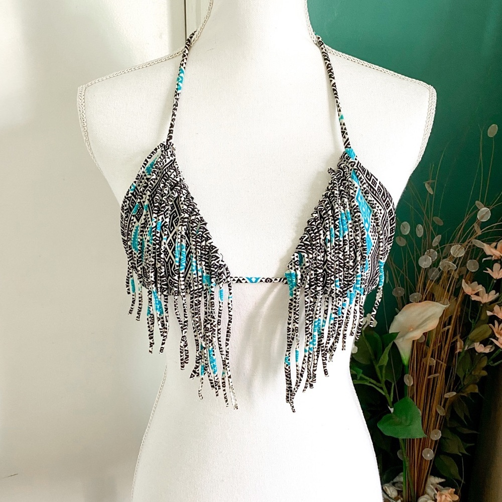 RARE Acacia Thai Montauk Fringe Bikini Top